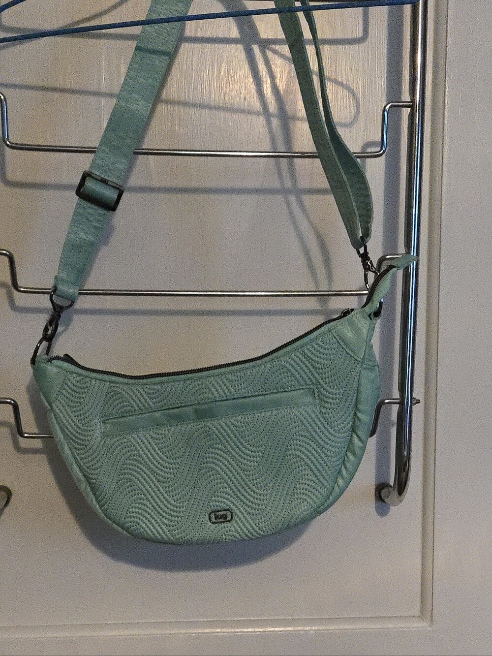 Lug Brand Mint Quilted Crossbody Bag with Adjustable Strap